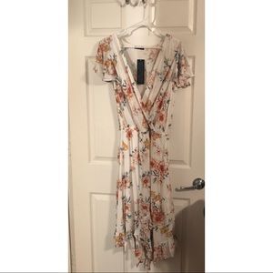 New Romantics White Floral Wrap Dress